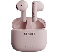 Sudio A1 Pink, Bluetooth Earphones, Touch Control with Compact Wireless Charging Cradle, IPX4 Protected, Noise-Permeable Headphones with Built-in Microphone, Premium Crystal Sound