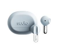 Sudio N3 Steel Blue - the earbuds for day and night. Long playback time of 5.5 hours, 30 hours total, waterproof, improved microphones to take calls, Bluetooth 5.4