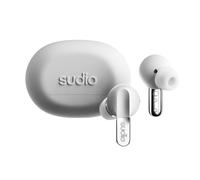 Sudio N3Pro Snow White - The Day-to-Night Noise Cancelling Earbuds, Active Noise Cancellation (35dB), 5.5 Hours Playing Time, IPX4, Microphone to Take Calls, Bluetooth 5.4