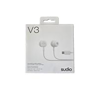 Sudio V3 Essential Wired Earbuds | In Ear Headphones with Cable and USB-C Connector | Tangle-Resistant Braided Cable | Built-in Microphone | IPX4 Water Resistant | No Charging Needed | (Black)