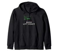 Sudo Lift Heavy Funny Linux Programmer DevOps Coder Zip Hoodie