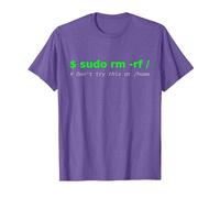 $ sudo rm -rf/Don't Try This at/Home Funny IT Linux T-Shirt, Men, Purple Heather, 3X-Large