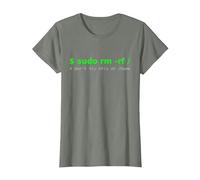 $ sudo rm -rf/Don't Try This at/Home Funny IT Linux T-Shirt, Women, Olive Heather, X-Large