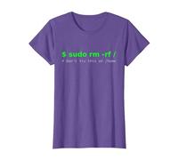$ sudo rm -rf/Don't Try This at/Home Funny IT Linux T-Shirt, Women, Purple Heather, Small