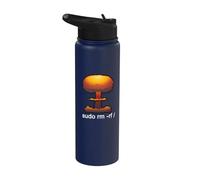 sudo rm -rf/Funny Linux Command Programmer Developer Nerd Stainless Steel Insulated Water Bottle