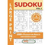 Sudoku 1000 Puzzles for Adults: Four Difficulty Levels: Easy, Medium, Hard, and Expert | 260 Pages Large Print, 8.5x11" | Full Solution Sheets inside the puzzle book