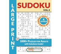 Sudoku 1000 Puzzles for Adults Volume 5: Sudoku Book for Adults, Teens & Seniors | 1000 Sudoku Puzzles Easy to Expert | 260 Pages Large Print, 8.5x11" ... book | Try out sample puzzles on back cover