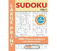 Sudoku 1000 Puzzles for Adults: Volume 7 | 260 Pages Large Print, 8.5x11" | 1000 Sudoku Puzzles Easy to Expert | 4 Difficulty levels - Easy, Medium, ... book | Try out sample puzzles on back cover