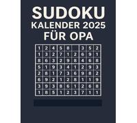 Sudoku Adventskalender 2025 für Opa: Jeden Tag 3 Sudokus in Großdruck - leicht, mittel & schwer · Weihnachtsrätsel für Senioren.