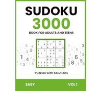 Sudoku Book For Adults and Teens | 3000 Puzzles with Solutions, Easy, Vol 1: Relaxing Sudoku Puzzle Book | Brain Training, Focus & Memory Game (Sudoku ... Adults & Teens | 3000 Puzzles with Solutions)