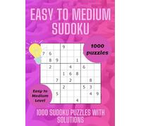 Sudoku book for adults easy to medium: 1000 sudoku puzzles, 6 per page with solutions large print