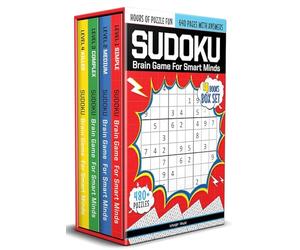 Sudoku - Brain Games For Smart Minds Box Set of 4 Books : Brain Booster Puzzles for Kids, 480 + Fun Games. Combo of Easy, Hard, Killer, Complex Levels.