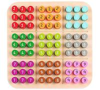 Sudoku for Kids, 5.9 Inch Colored Wooden Board Game, Educational Travel & Home Puzzle Game