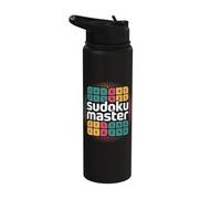 Sudoku Master Brain Teaser Puzzle Game Stainless Steel Insulated Water Bottle
