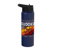 Sudoku Player Number Game Puzzle Logic Expert Retro Vintage Stainless Steel Insulated Water Bottle