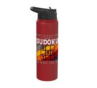 Sudoku Player Number Game Puzzle Logic Expert Retro Vintage Stainless Steel Insulated Water Bottle