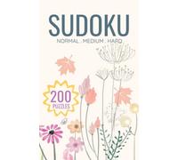 Sudoku: Pretty Pocket Sudoku Puzzle Book | 200 Puzzles | Travel-Friendly | Normal Medium Hard Levels