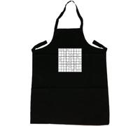 Sudoku Puzzle Black Apron (White Print)