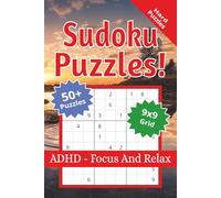 Sudoku Puzzle Book: Hard Level Sudoku Puzzles for ADHD | Help Focus and Relax | 6x9 inches, 110 pages | 50+ Puzzles | Solutions Included
