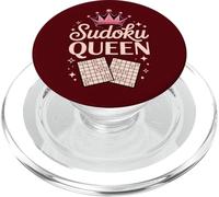 Sudoku Queen Pink Crown Logic Puzzle Lover Design PopSockets PopGrip for MagSafe