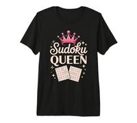 Sudoku Queen Pink Crown Logic Puzzle Lover Design Premium T-Shirt