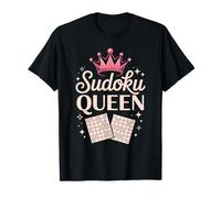 Sudoku Queen Pink Crown Logic Puzzle Lover Design T-Shirt