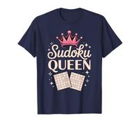 Sudoku Queen Pink Crown Logic Puzzle Lover Design T-Shirt