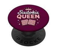 Sudoku Queen Puzzle Lover Cute Logic Game Design PopSockets Adhesive PopGrip