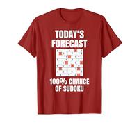 Sudoku T-Shirt as Number Puzzle Sudoku T-Shirt, Men, Cranberry Red, Medium