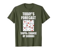 Sudoku T-Shirt as Number Puzzle Sudoku T-Shirt, Men, Olive Green, Small