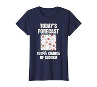 Sudoku T-Shirt as Number Puzzle Sudoku T-Shirt, Women, Navy Blue, Medium