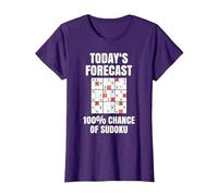 Sudoku T-Shirt as Number Puzzle Sudoku T-Shirt, Women, Purple, X-Large