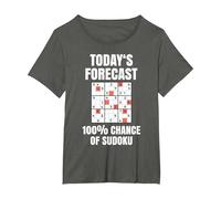 Sudoku T-Shirt as Number Puzzle Sudoku T-Shirt, Women's Plus, Asphalt Grey, 5X