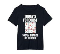 Sudoku T-Shirt as Number Puzzle Sudoku T-Shirt, Women's Plus, Black, 5X