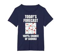 Sudoku T-Shirt as Number Puzzle Sudoku T-Shirt, Women's Plus, Navy Blue, 4X
