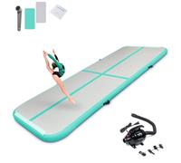 SUDOO 13 Feet Inflatable Gym Mat, 4" Thick Gym Track, Electric Air Pump Training Mat for Home/Fall/Gym/Exercise/Training/Leadership