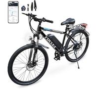 SUDOO Electric Bike, 26'' Ebike with 36V 7.8Ah Removable Battery & 250W Powerful Motor, 7 Speed, LCD Display, APP Control, Electric Mountain Bicycle for Adults Men, Anti-Theft(Black)