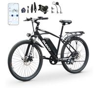 SUDOO Electric Bike, 26'' Ebike with 36V Removable Battery & 250W Powerful Motor, 7 Speed, LCD Display, APP Control, Electric Mountain Bicycle for Adults Men, Anti-Theft (Black-26in)