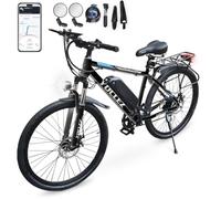 SUDOO Electric Bikes for Adult, 26'' Ebike with 36V Removable Battery & 250W Powerful Motor, Commute Electric Mountain Bicycle, 7 Speed, LCD Display, 150KG Capacity (Black-4G)