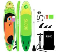 SUDOO Inflatable Stand Up Paddle Board 10'6"x32"x6"/320x81x15cm SUP Board Ultra-Light Inflatable Board Included Paddle Board, Adj Paddle, Pump, Backpack, Leash, 3 Fins, Non-Slip Deckpad, Repair Kit