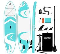SUDOO Inflatable Stand Up Paddle Board 10'x30"x6"/300x76x15cm Stand Up Paddle Board Ultra-Light Included Inflatable SUP Board, Adj Paddle, Pump, Backpack, Leash, 3 Fins, Non-Slip Deckpad, Repair Kit