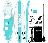 SUDOO Inflatable Stand Up Paddle Board 10'x30"x6"/300x76x15cm SUP Paddleboard Ultra-Light Included SUP Board, Adj Paddle, Pump, Backpack, Leash, 3 Fins, Non-Slip Deckpad, Repair Kit