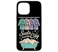 Suds and the City Spa Humor Robe Squad Bubble Bath Parody Case for iPhone 13 Pro Max