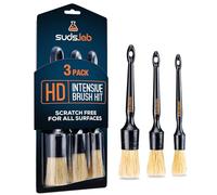 Suds Lab HD Intensive Brush Kit 3 Pack- Premium Boar’s Hair Brushes - Scratch Free Design - Fine Detailing Brushes for Personal and Professional Use