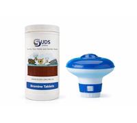 SUDS-ONLINE 50 BROMINE Tablets 20g Hot Tub Swimming Tablet + Small Floating Dispenser