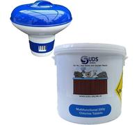 Suds-Online 5Kg Multifunctional Chlorine Tablets 200G Swimming Pool Chemicals + Large Floating Dispenser