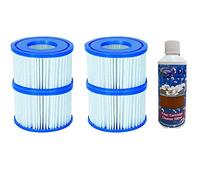 SUDS-ONLINE Filter Cartridge Cleaner With Compatible Bestway Filter Cartridge VI Replacement FOR Miami, Vegas, Monaco, Palm Springs (2 x Twin Pack + 500ml)
