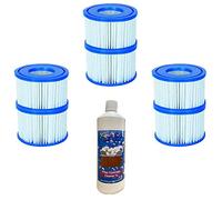 SUDS-ONLINE Filter Cartridge Cleaner With Compatible Bestway Filter Cartridge VI Replacement FOR Miami, Vegas, Monaco, Palm Springs (3 x Twin Pack + 1L)