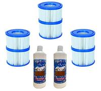 SUDS-ONLINE Filter Cartridge Cleaner With Compatible Bestway Filter Cartridge VI Replacement FOR Miami, Vegas, Monaco, Palm Springs (3 x Twin Pack + 2L)