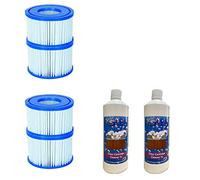 SUDS-ONLINE Filter Cartridge Cleaner With Compatible Bestway Filter Cartridge VI Replacement FOR Miami, Vegas, Monaco, Palm Springs (2 x Twin Pack + 2L)